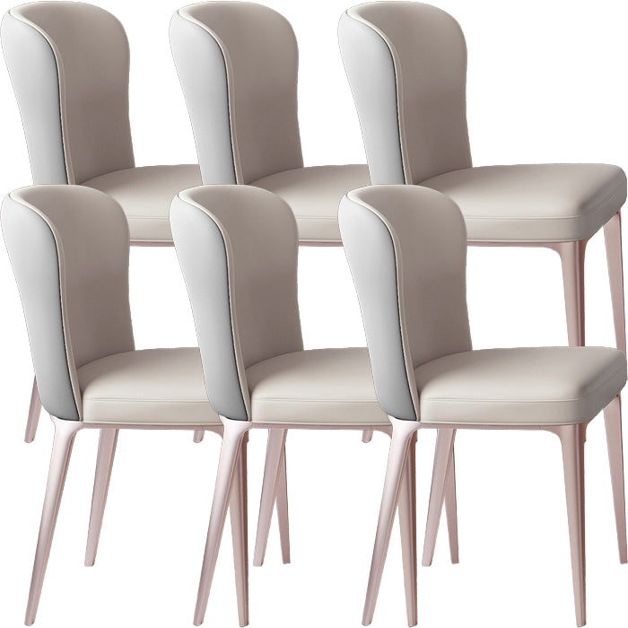 Glam Style Upholstered Parsons Metal Legs Home Dining Side Chair