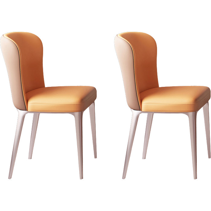 Glam Style Upholstered Parsons Metal Legs Home Dining Side Chair