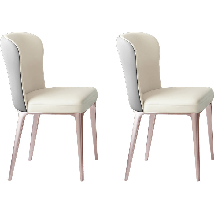 Glam Style Upholstered Parsons Metal Legs Home Dining Side Chair