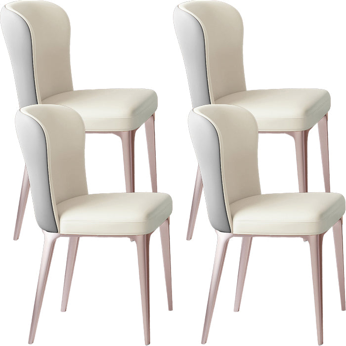 Glam Style Upholstered Parsons Metal Legs Home Dining Side Chair