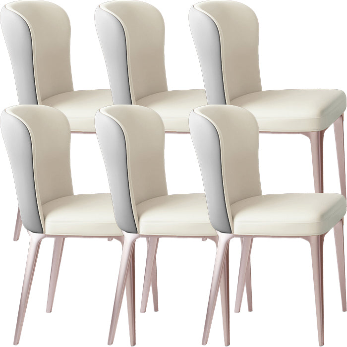 Glam Style Upholstered Parsons Metal Legs Home Dining Side Chair