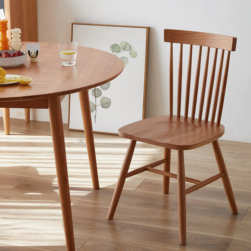 Contemporary Style Slat Back Solid Wood Home Dining Side Chair