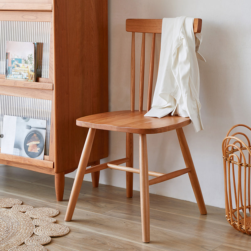 Contemporary Style Slat Back Solid Wood Home Dining Side Chair