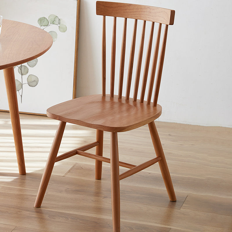 Contemporary Style Slat Back Solid Wood Home Dining Side Chair