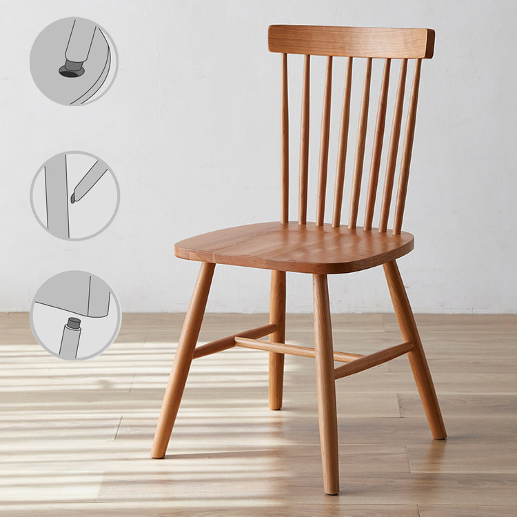 Contemporary Style Slat Back Solid Wood Home Dining Side Chair