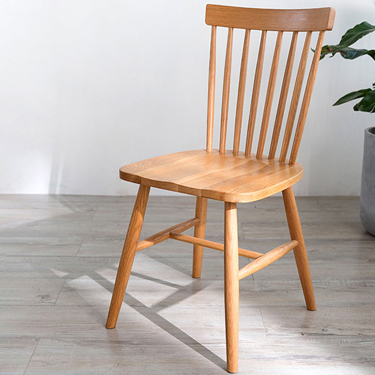 Contemporary Style Slat Back Solid Wood Home Dining Side Chair