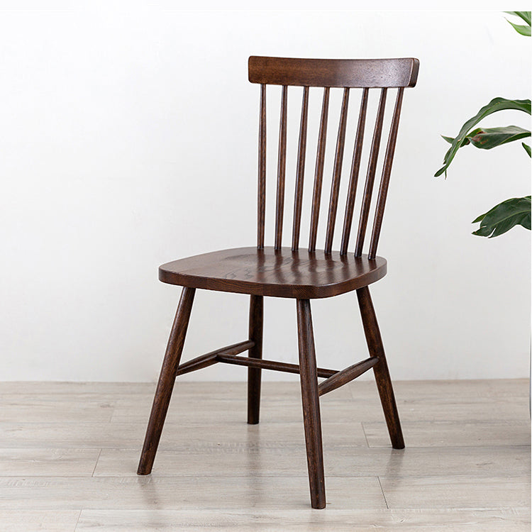 Contemporary Style Slat Back Solid Wood Home Dining Side Chair