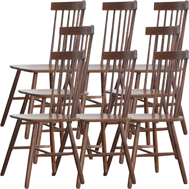Contemporary Style Slat Back Solid Wood Home Dining Side Chair