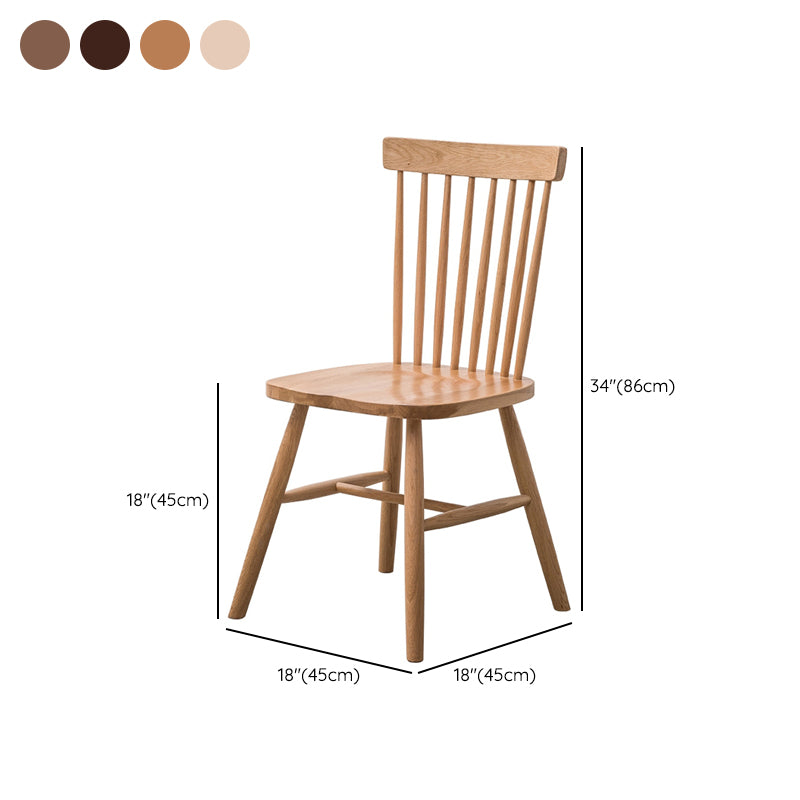 Contemporary Style Slat Back Solid Wood Home Dining Side Chair