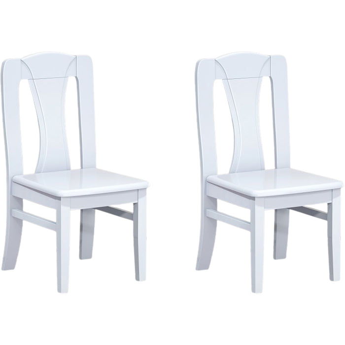Contemporary Dining Room Rubberwood Slat Back Armless Dining Chair