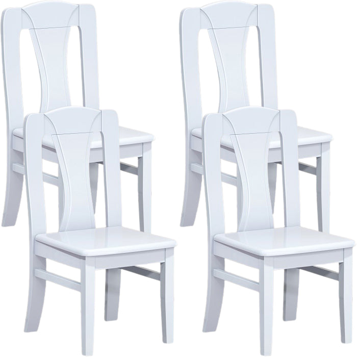 Contemporary Dining Room Rubberwood Slat Back Armless Dining Chair