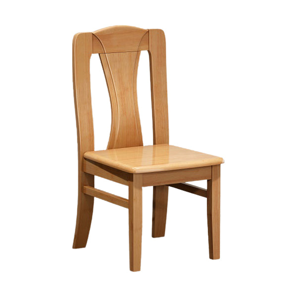Contemporary Dining Room Rubberwood Slat Back Armless Dining Chair