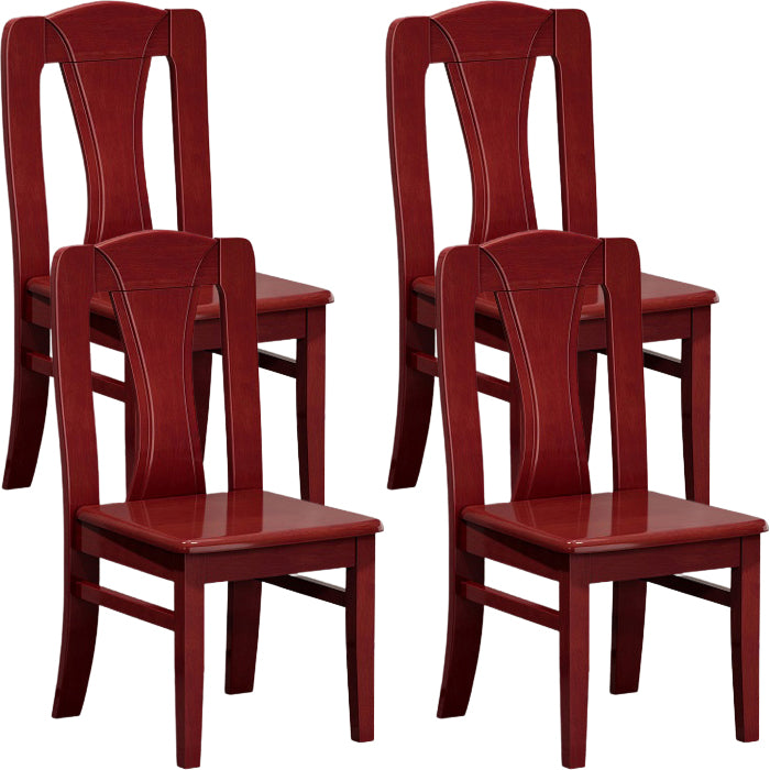 Contemporary Dining Room Rubberwood Slat Back Armless Dining Chair