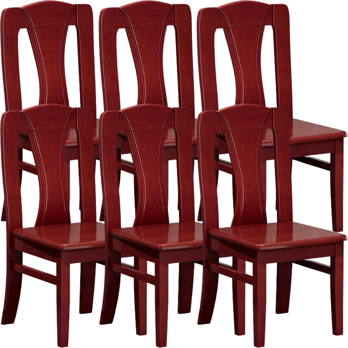 Contemporary Dining Room Rubberwood Slat Back Armless Dining Chair