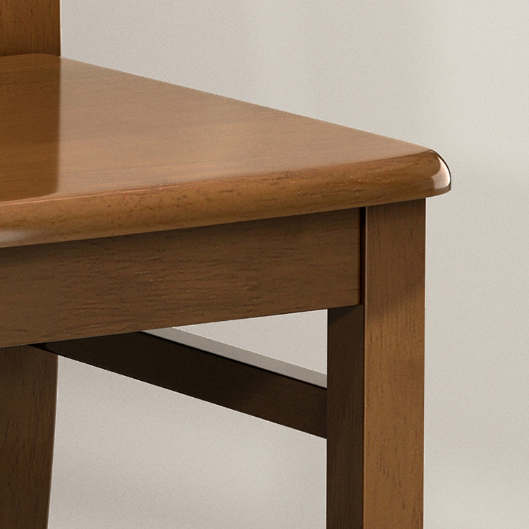 Contemporary Dining Room Rubberwood Slat Back Armless Dining Chair