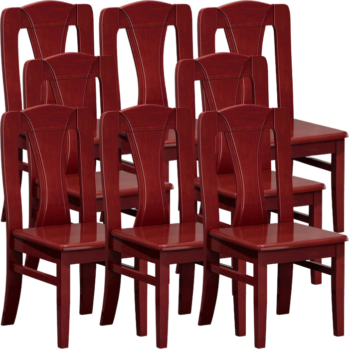 Contemporary Dining Room Rubberwood Slat Back Armless Dining Chair