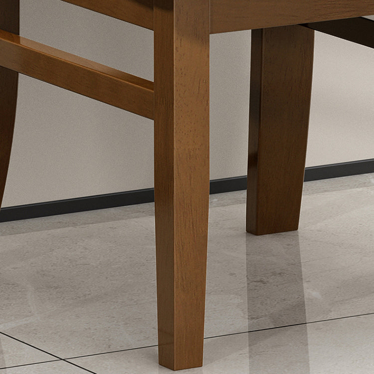 Contemporary Dining Room Rubberwood Slat Back Armless Dining Chair