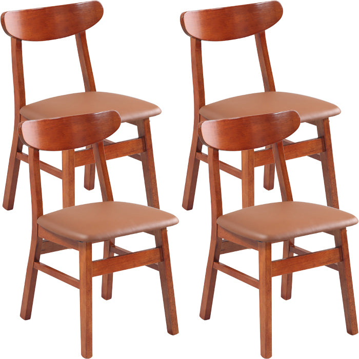 Contemporary Dining Room Rubberwood Slat Back Armless Dining Chair
