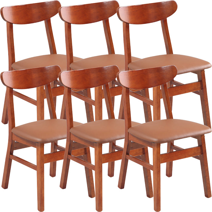 Contemporary Dining Room Rubberwood Slat Back Armless Dining Chair