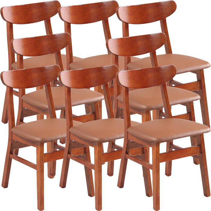 Contemporary Dining Room Rubberwood Slat Back Armless Dining Chair