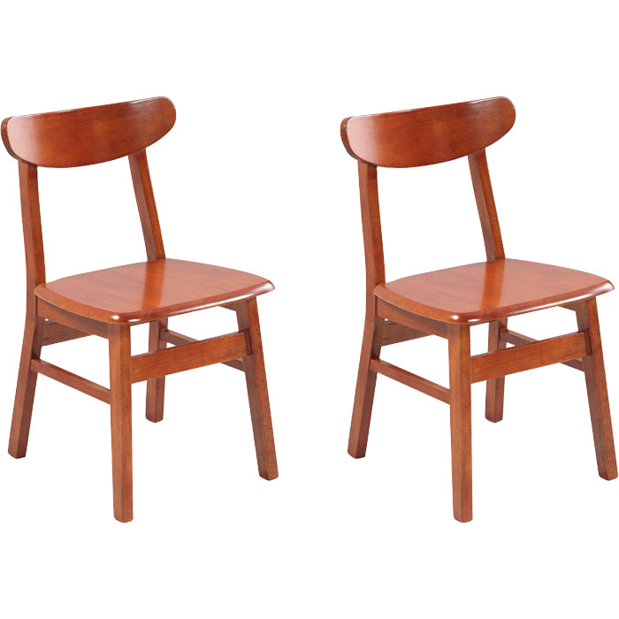 Contemporary Dining Room Rubberwood Slat Back Armless Dining Chair