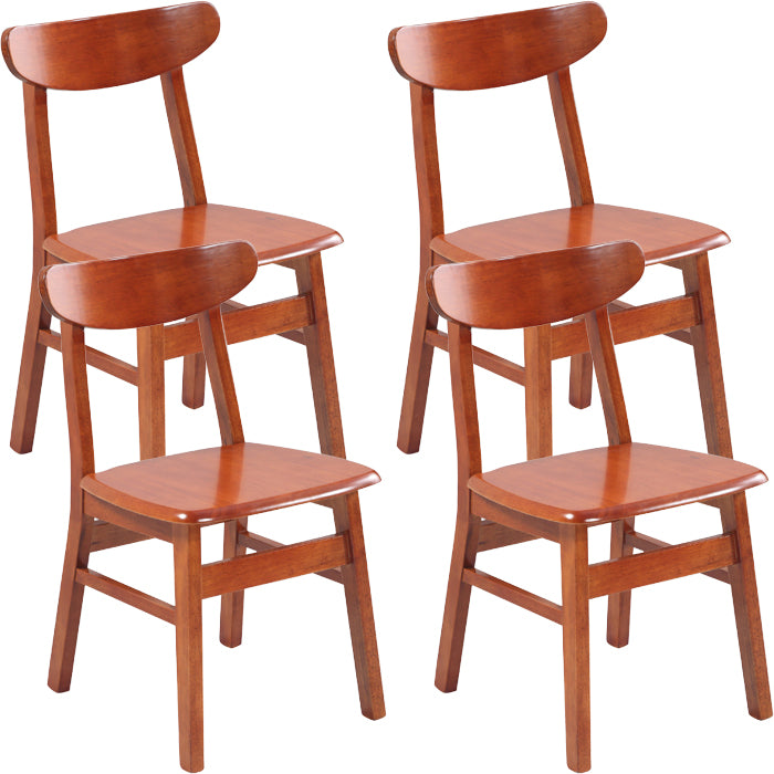 Contemporary Dining Room Rubberwood Slat Back Armless Dining Chair
