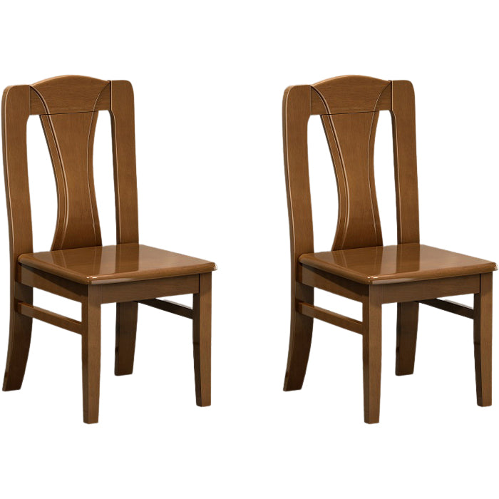 Contemporary Dining Room Rubberwood Slat Back Armless Dining Chair