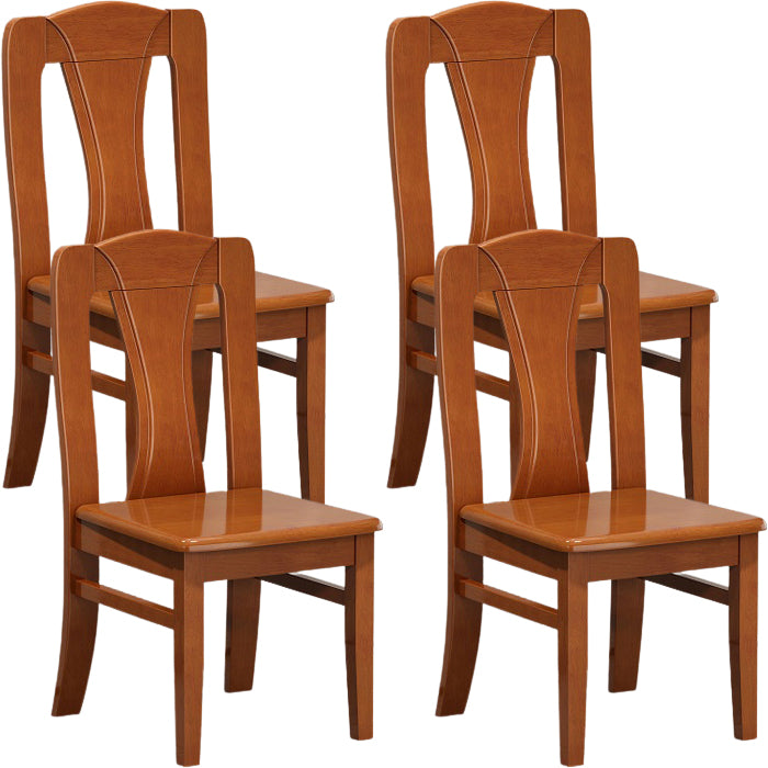 Contemporary Dining Room Rubberwood Slat Back Armless Dining Chair