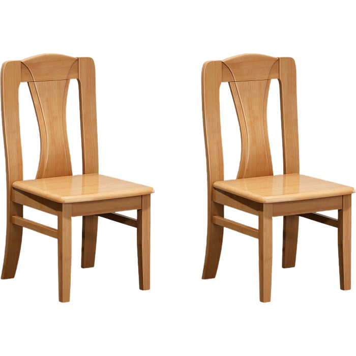 Contemporary Dining Room Rubberwood Slat Back Armless Dining Chair