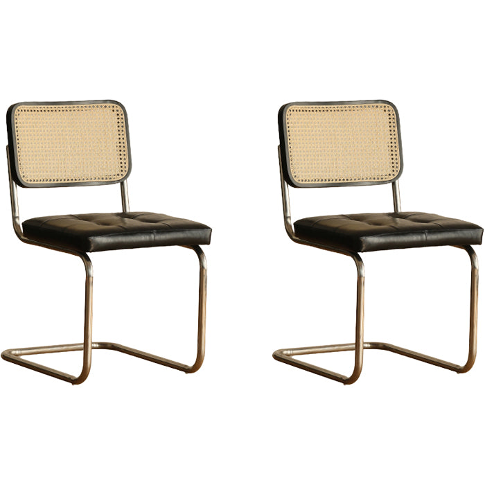 Contemporary Style Open Back Leather Upholstered Home Dining Chairs