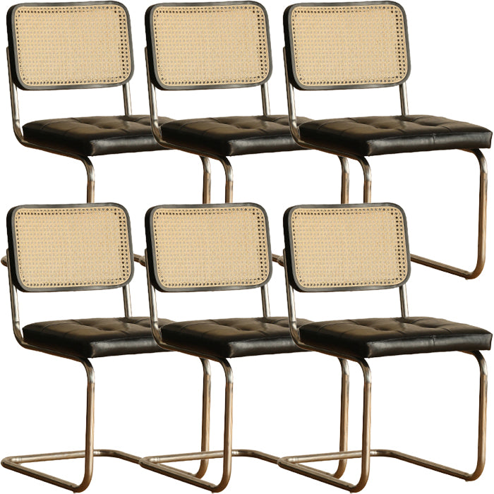 Contemporary Style Open Back Leather Upholstered Home Dining Chairs