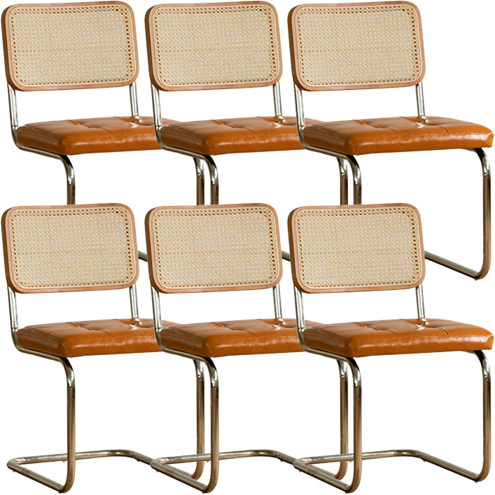 Contemporary Style Open Back Leather Upholstered Home Dining Chairs