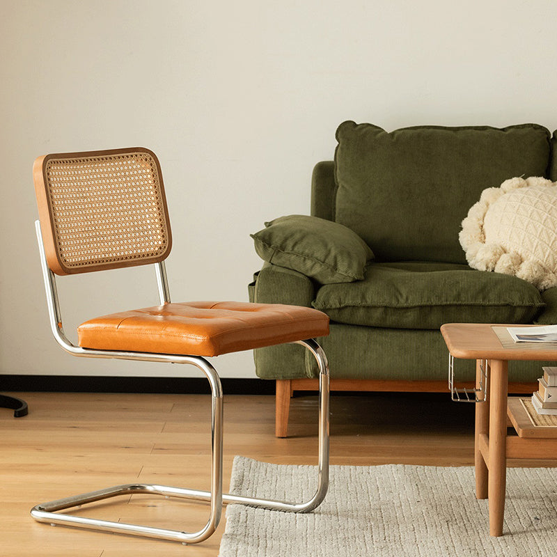 Contemporary Style Open Back Leather Upholstered Home Dining Chairs