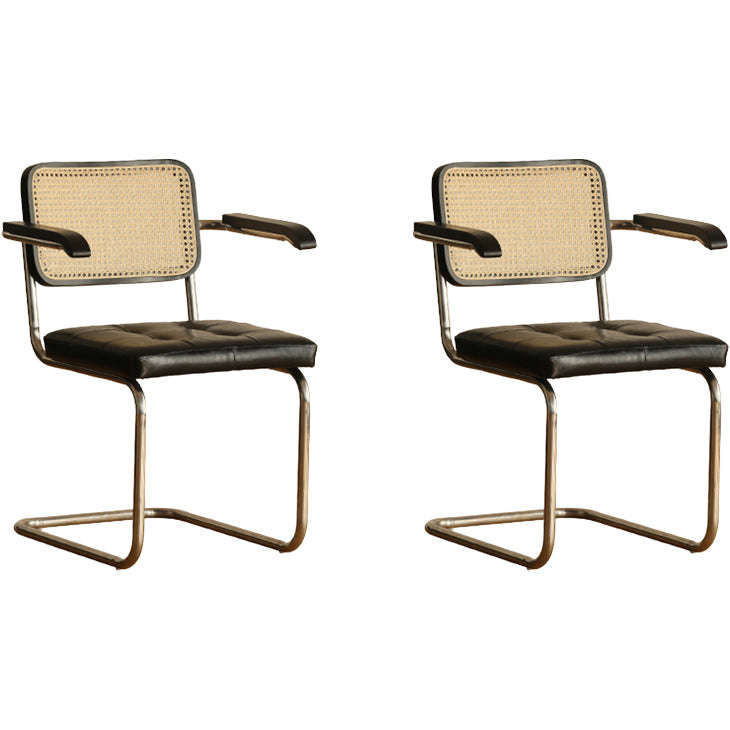 Contemporary Style Open Back Leather Upholstered Home Dining Chairs