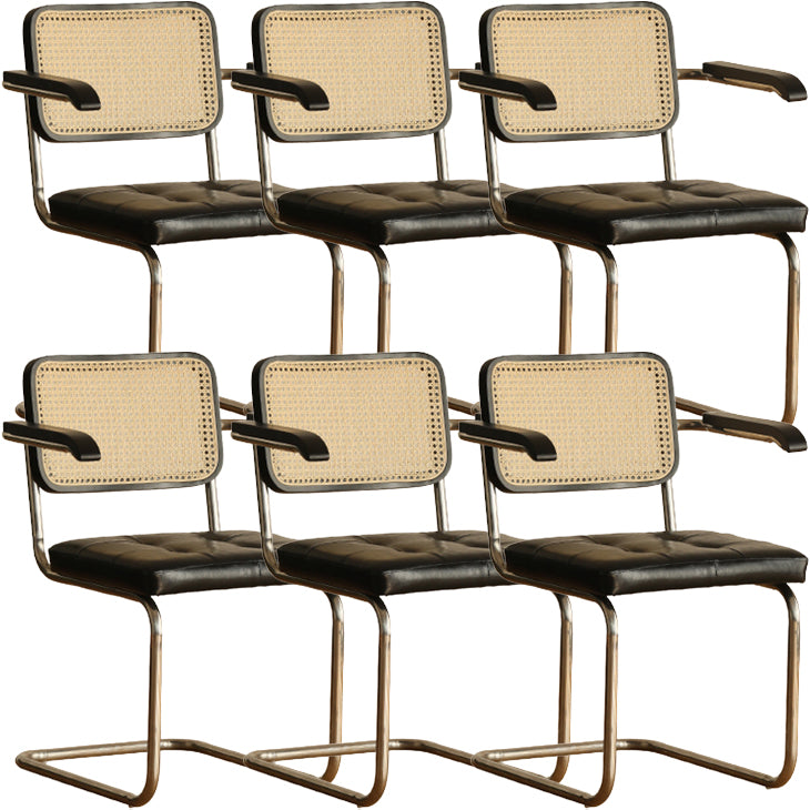 Contemporary Style Open Back Leather Upholstered Home Dining Chairs