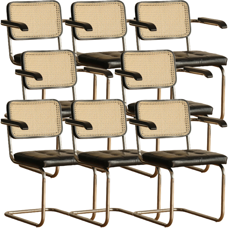 Contemporary Style Open Back Leather Upholstered Home Dining Chairs