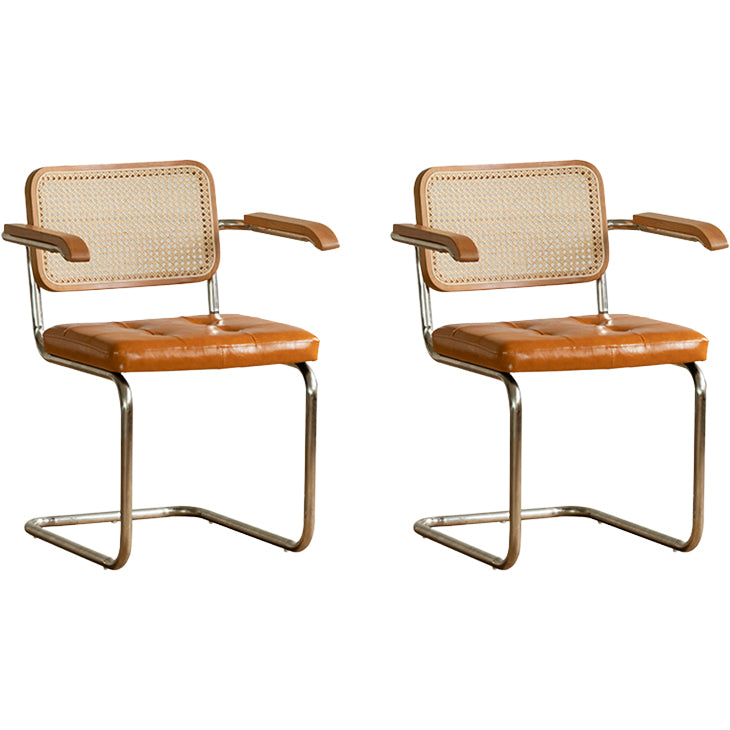 Contemporary Style Open Back Leather Upholstered Home Dining Chairs