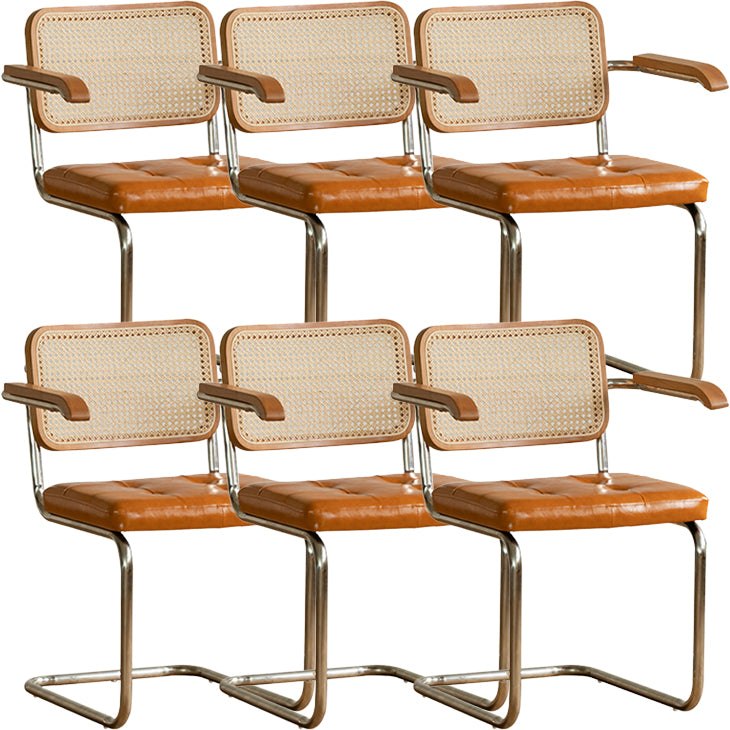 Contemporary Style Open Back Leather Upholstered Home Dining Chairs