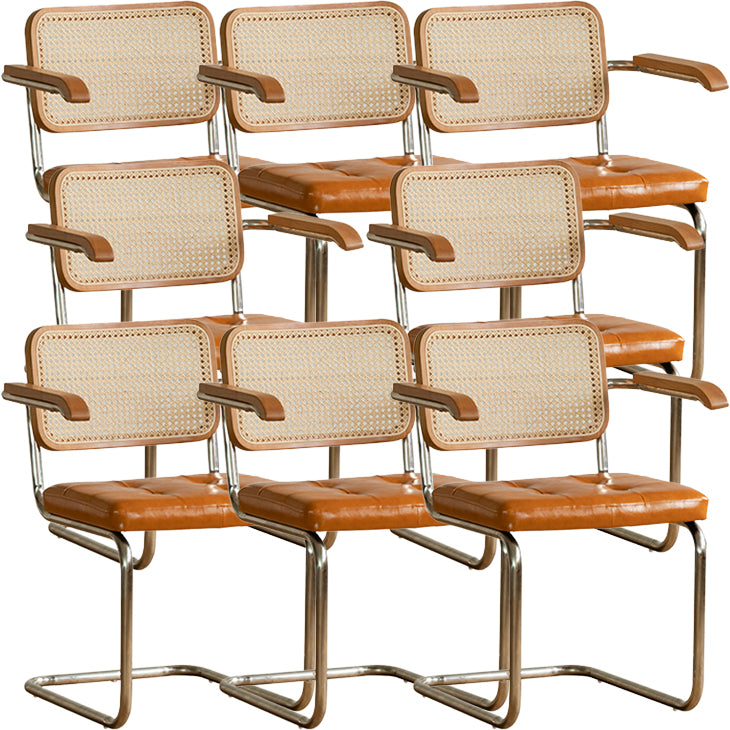 Contemporary Style Open Back Leather Upholstered Home Dining Chairs