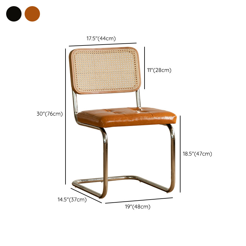 Contemporary Style Open Back Leather Upholstered Home Dining Chairs