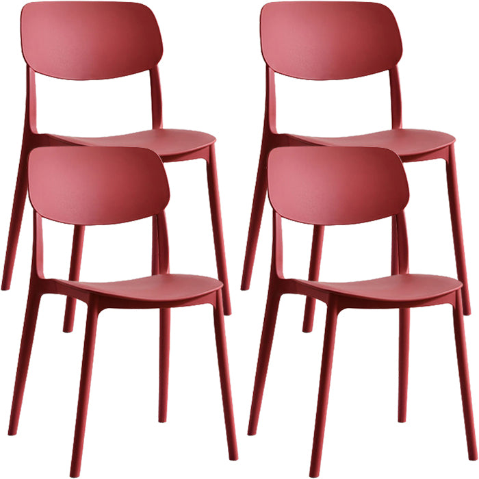 Contemporary Indoor Plastic Open Back Stacking Dining Side Chair
