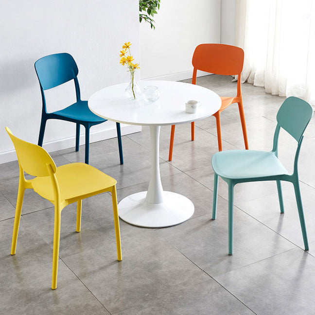 Contemporary Indoor Plastic Open Back Stacking Dining Side Chair