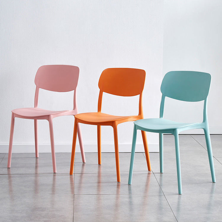 Contemporary Indoor Plastic Open Back Stacking Dining Side Chair