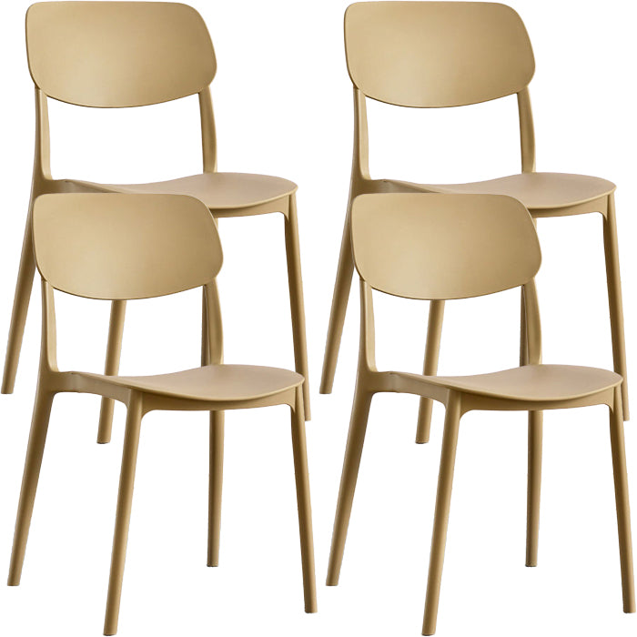 Contemporary Indoor Plastic Open Back Stacking Dining Side Chair