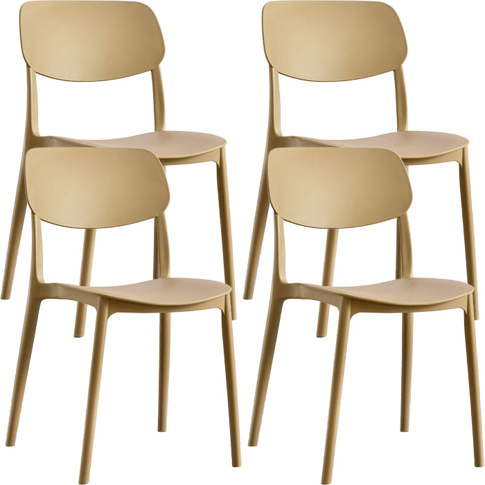 Contemporary Indoor Plastic Open Back Stacking Dining Side Chair