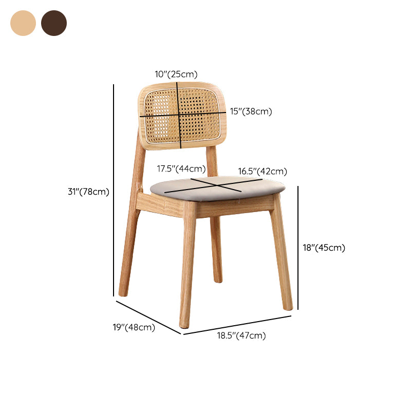 Contemporary Solid Wood Indoor Open Back Armless Dining Chair