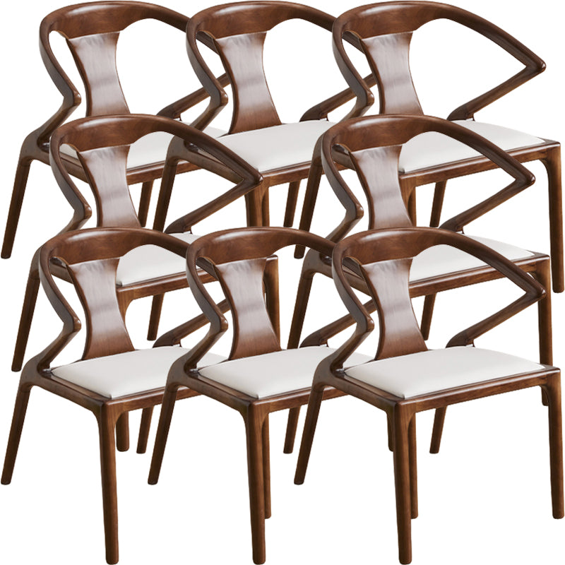 Contemporary Style Open Back Solid Wood Dining Arm Chair for Home