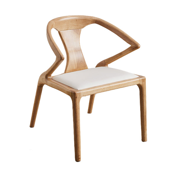 Contemporary Style Open Back Solid Wood Dining Arm Chair for Home