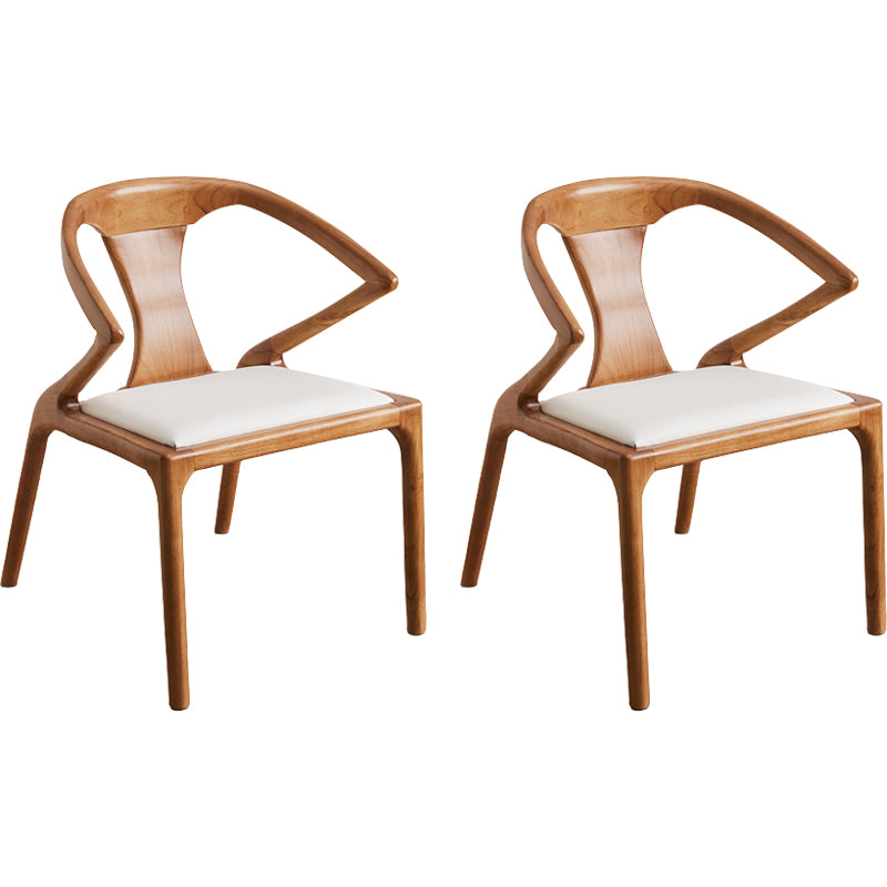 Contemporary Style Open Back Solid Wood Dining Arm Chair for Home
