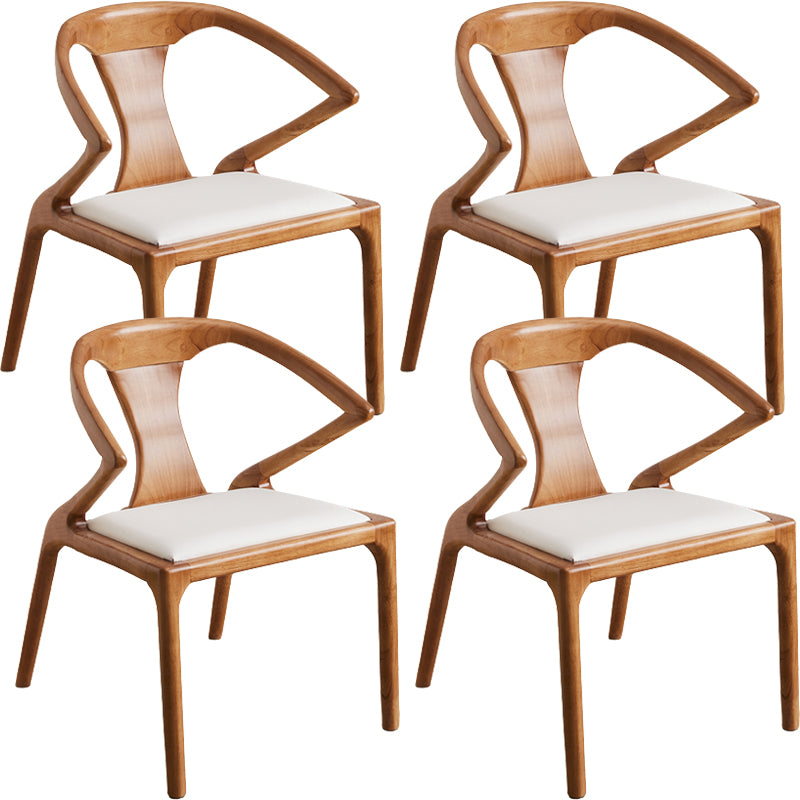 Contemporary Style Open Back Solid Wood Dining Arm Chair for Home